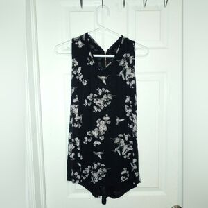 Maurices Black and White Floral Tank Top